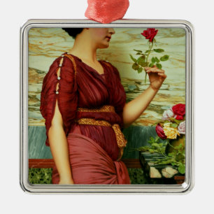Adorno Metálico Un rosa rojo, rojo