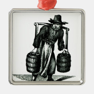 Adorno Metálico Un transportista de agua