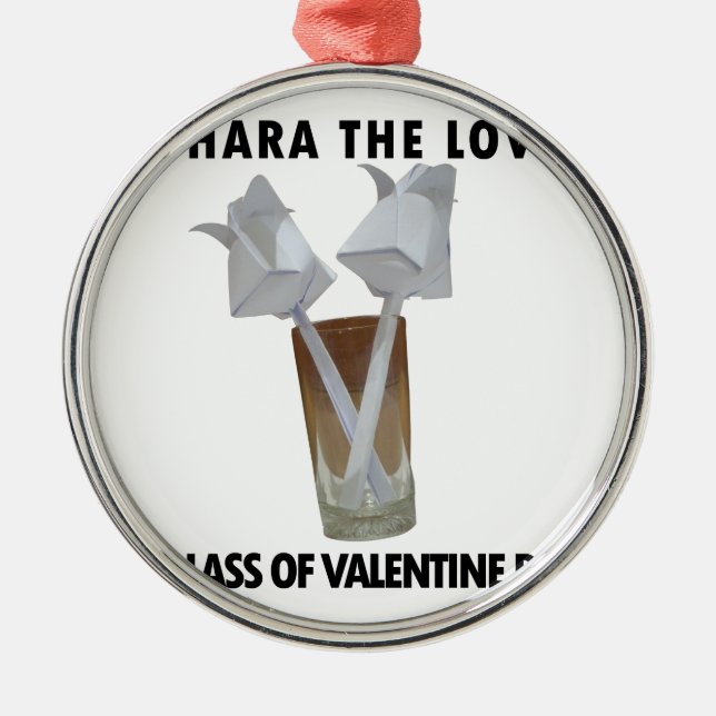 Adorno Metálico Un vaso de paz de San Valentín. (Frente)