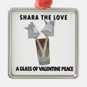 Adorno Metálico Un vaso de paz de San Valentín.