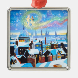 Adorno Metálico Un villancico Scrooge del navidad y fantasma del