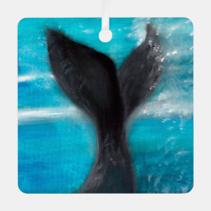Adorno Metálico Una acuarela de cola de ballena