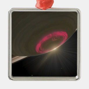 Adorno Metálico Una aurora del rojo cereza