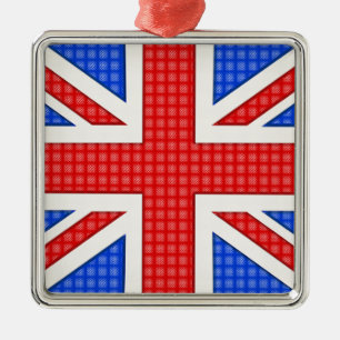Adorno Metálico Una bandera de Union Jack texturada.