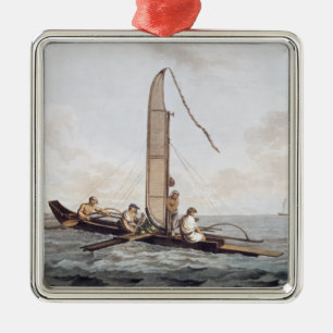 Adorno Metálico Una canoa de la navegación de Otaheite