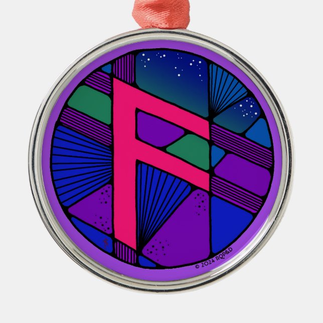 Adorno Metálico Una carrera de inspiración en Art Nouveau Ansuz (Frente)