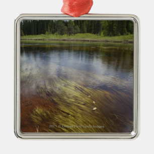 Adorno Metálico Una charca inmóvil que refleja las nubes