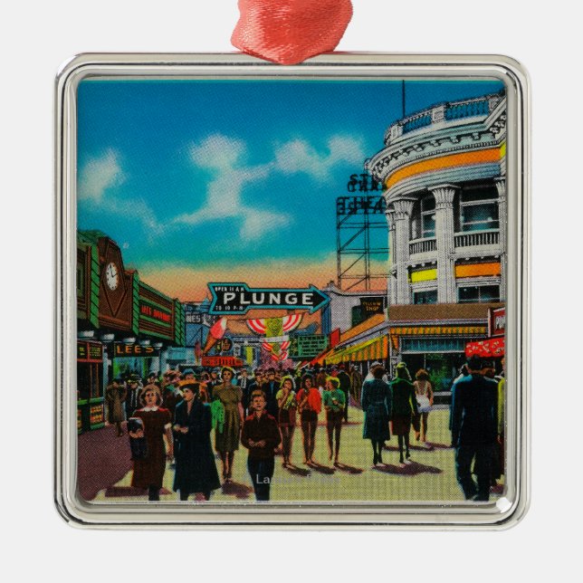 Adorno Metálico Una escena diaria en el Pike, Long Beach (Frente)