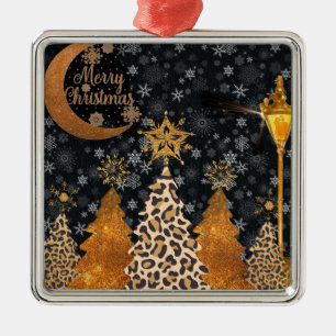 Adorno Metálico Una Navidad Salvaje y Glamurosa de Leopardo