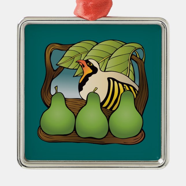 Adorno Metálico Una perdiz en un peral (Frente)