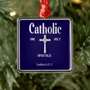 Adorno Metálico Una Santa Iglesia Católica Apostólica