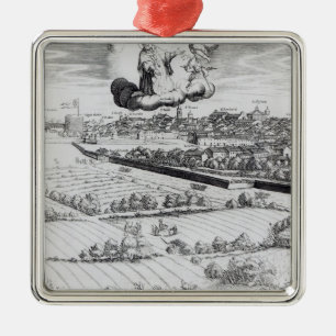 Adorno Metálico Una sección de un mapa de Milano, 1640