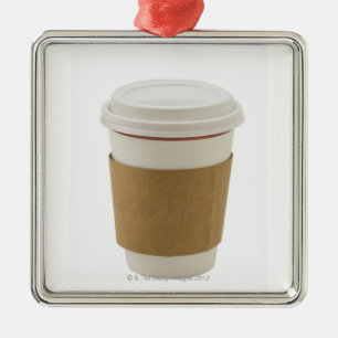 Adorno Metálico Una taza de café de papel