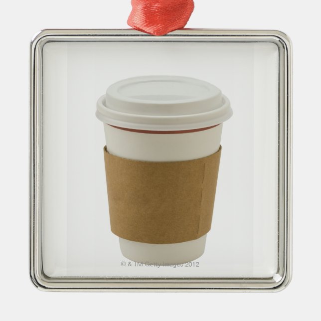 Adorno Metálico Una taza de café de papel (Frente)