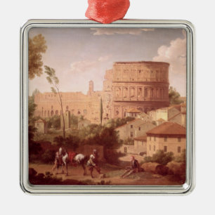 Adorno Metálico Una vista del Colosseum con un viajero, 1731 (oi