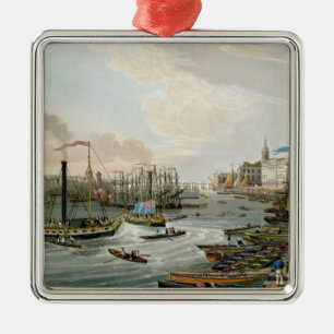 Adorno Metálico Una vista el puente de Londres y aduanas