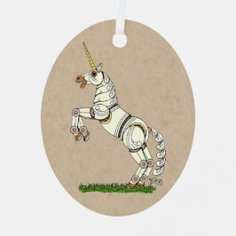 Adorno Metálico Unicornio mecánico