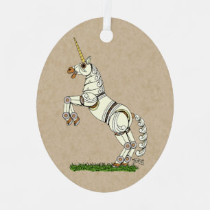 Adorno Metálico Unicornio mecánico