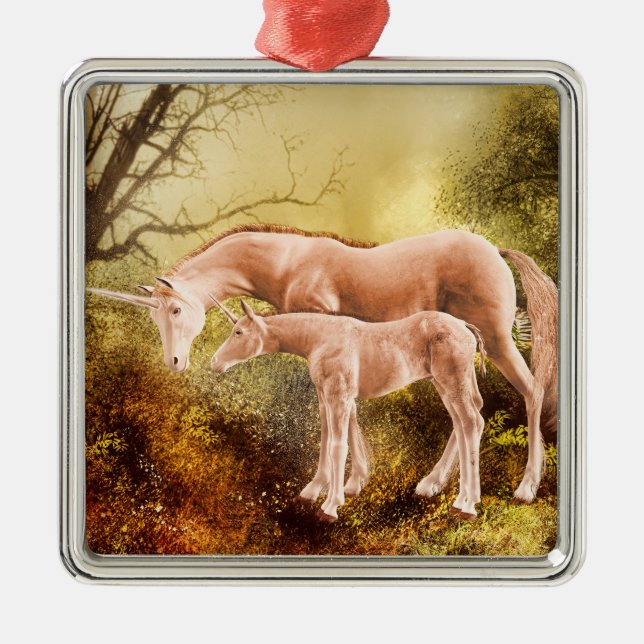 Adorno Metálico Unicornios de otoño (Frente)