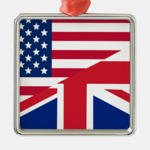 Adorno Metálico Union Jack American Flag Pattern Stars Strips