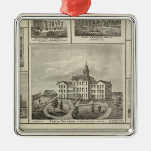 Adorno Metálico Universidad de Avoca Penn, edificios de Oskaloosa