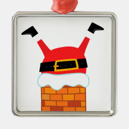 Adorno Metálico Upside Down Santa