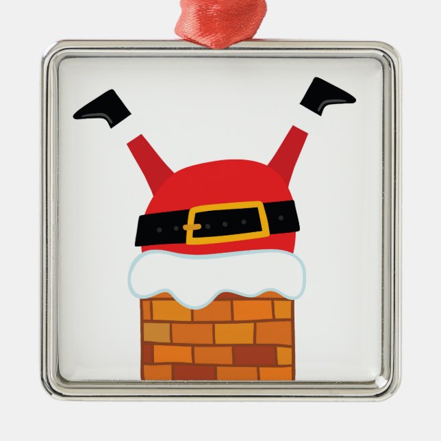 Adorno Metálico Upside Down Santa (Frente)