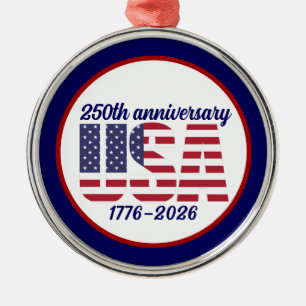 Adorno Metálico USA 250º Aniversario Semiquincentenario 1776–2026