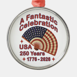 Adorno Metálico USA 250 Years Patriotic Fan Design – 1776-2026