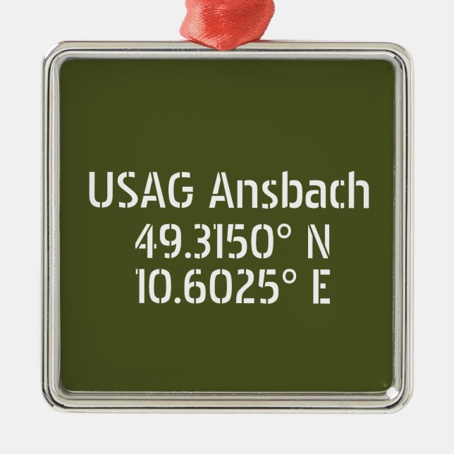 Adorno Metálico USAG Ansbach Latitude Longitude  (Frente)