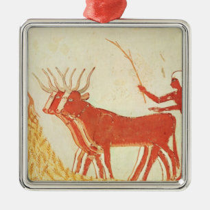 Adorno Metálico Usando las vacas para pisotear trigo