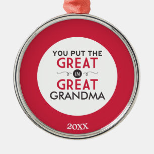 Adorno Metálico Usted puso el grande en gran abuela