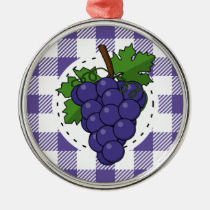 Adorno Metálico Uvas sobre la pasta de violeta blanca