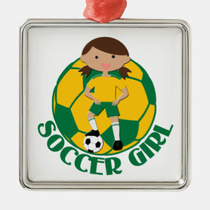 Adorno Metálico V2 verde y amarillo del chica 4 y del balón de