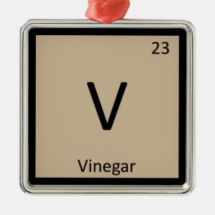 Adorno Metálico V - Tabla periódica símbolo de química de vinagre