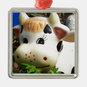 Adorno Metálico Vaca por el jardín