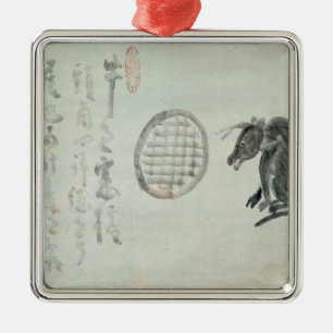 Adorno Metálico Vaca, ventana oval y Haiku