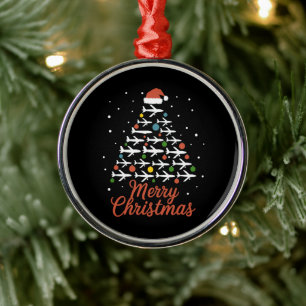 Adorno Metálico Vacaciones de Árbol de Avión de Navidad