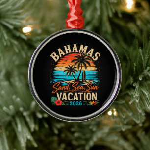 Adorno Metálico Vacaciones en Bahamas Arena Mar Sol 2026