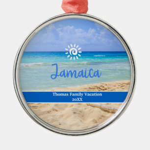 Adorno Metálico Vacaciones personalizadas de Navidad en Jamaica pa