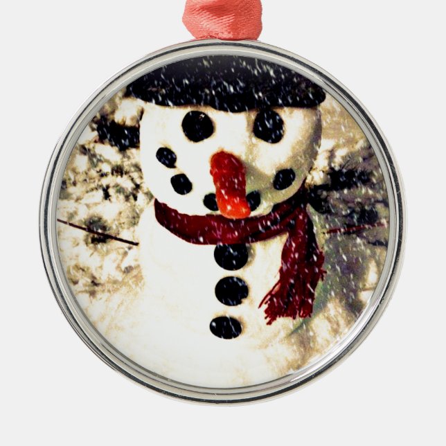 Adorno Metálico Vacaciones que dejen que nieve Adorable Snowman (Frente)