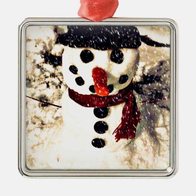 Adorno Metálico Vacaciones que dejen que nieve Adorable Snowman (Frente)