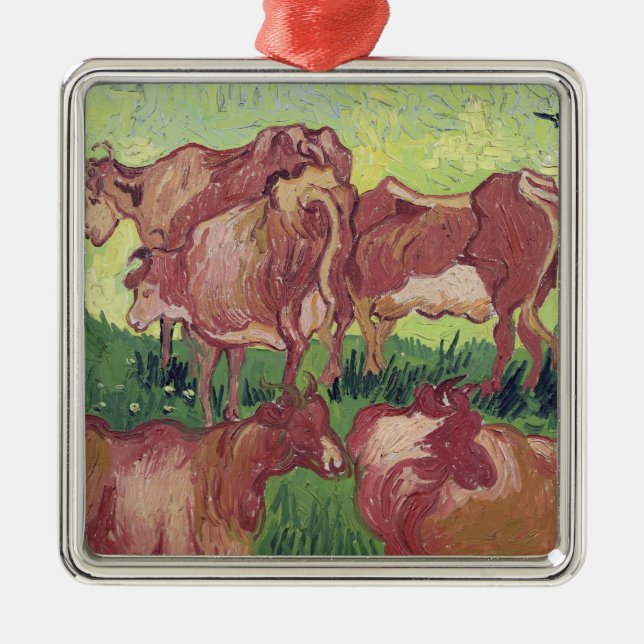 Adorno Metálico Vacas de Vincent van Gogh el |, 1890 (Frente)
