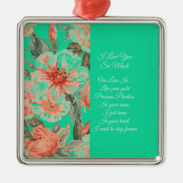 Adorno Metálico Valentines Day, I Love You So Much, Love Poem