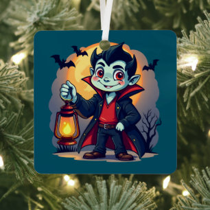 Adorno Metálico Vampiro Lindo con Linterna Kawaii Halloween