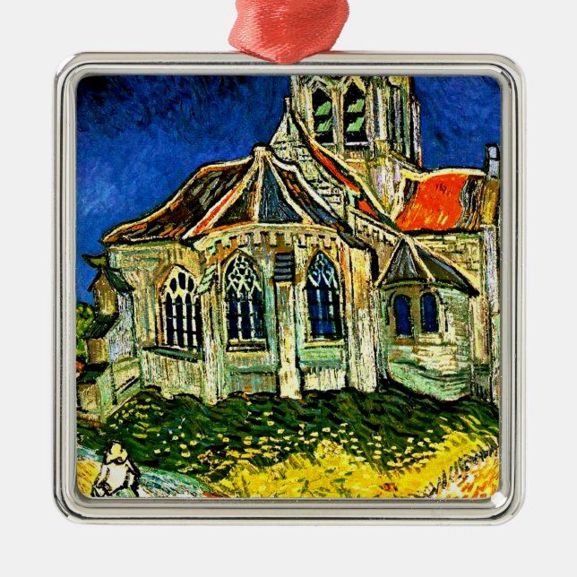 Adorno Metálico Van Gogh - La Iglesia de Auvers, (Frente)