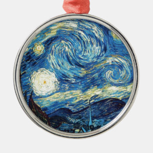 Adorno Metálico van gogh la noche estrellada 1889 Arte Vintage