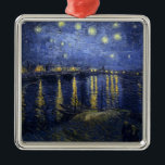 Adorno Metálico Van Gogh, La Noche Starry, 1888<br><div class="desc">Van Gogh,  La Noche Starry,  1888. Obra de arte Ornamento navideño en MY ORIGINAL ARTWORK en zazzle.com/virginia5050,  Florida Gift Store en zazzle.com/FloridaGiftStore,  Retirement Gift Store en zazzle.com/RetirementGiftStore,  Birthday Gift Store en・y International Gifts at.</div>