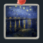 Adorno Metálico Van Gogh, La Noche Starry, 1888<br><div class="desc">Van Gogh,  La Noche Starry,  1888. Obra de arte Ornamento navideño en MY ORIGINAL ARTWORK en zazzle.com/virginia5050,  Florida Gift Store en zazzle.com/FloridaGiftStore,  Retirement Gift Store en zazzle.com/RetirementGiftStore,  Birthday Gift Store en・y International Gifts at.</div>