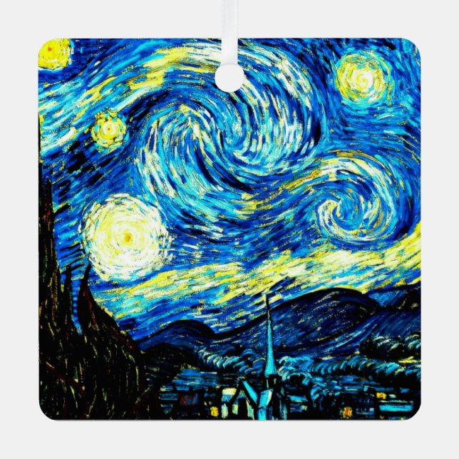 Adorno Metálico Van Gogh - Noche Starry (Anverso)